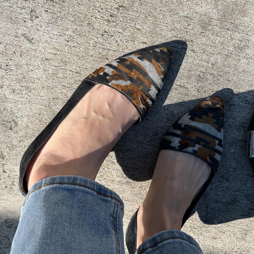 Cole Haan Black and Brown Flats Sleek Slip-On Loafers